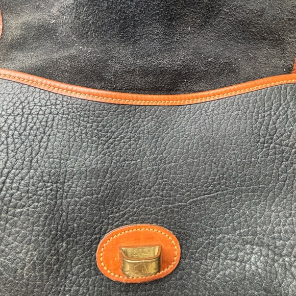 Dooney & Bourke Black and Tan Crossbody Bag with Buckle - Picture 4 of 7